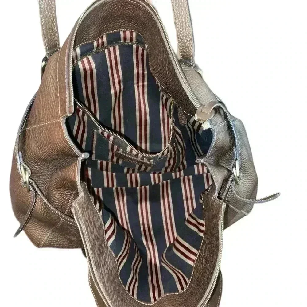 Hogan Bronze Pebbled Leather Tote